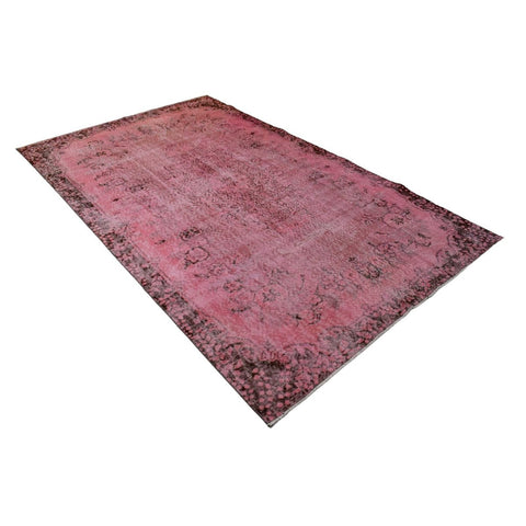 Roze vintage vloerkleed - 280x168 cm - HANDGEMAAKT