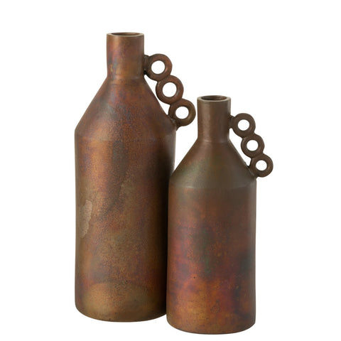 J-Line vaas Odin - bloemenvaas - aluminium - brons - large - 45 cm