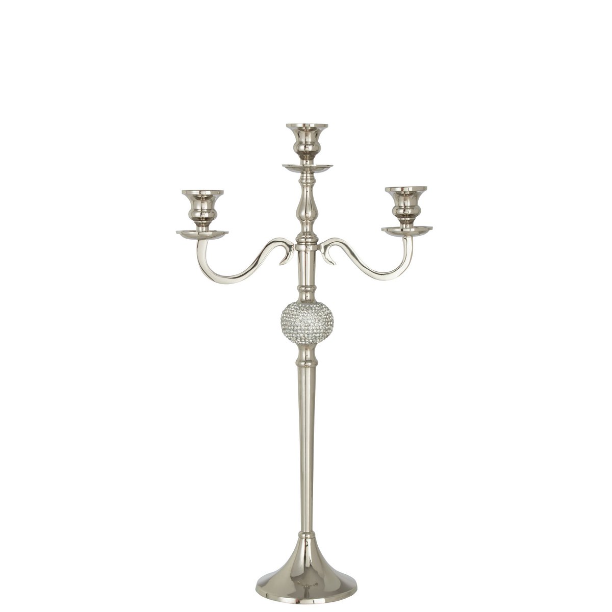 J-Line kandelaar 3 Armen Diamant - aluminium - zilver