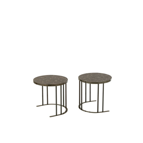 J-Line salontafel - metaal - zilver/bruin