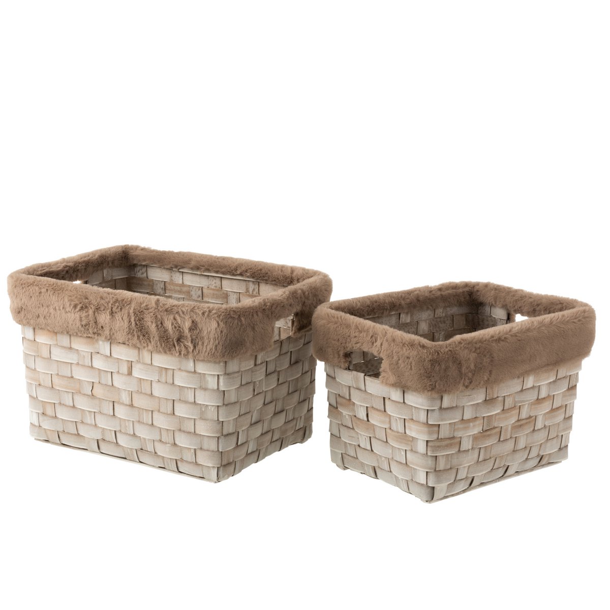 J-Line m anden rechthoekig - imitatiebont/rotan - bruin