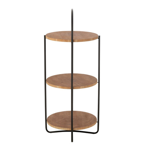 J-Line Rek Mia Mdf/Ijzer Naturel Zwart