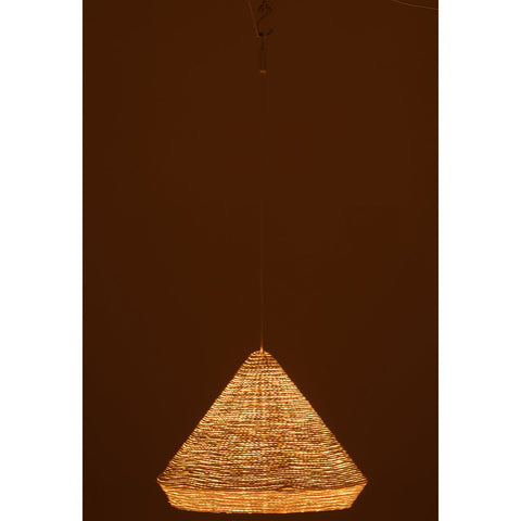 J-Line hanglamp conisch raffia - wit - klein