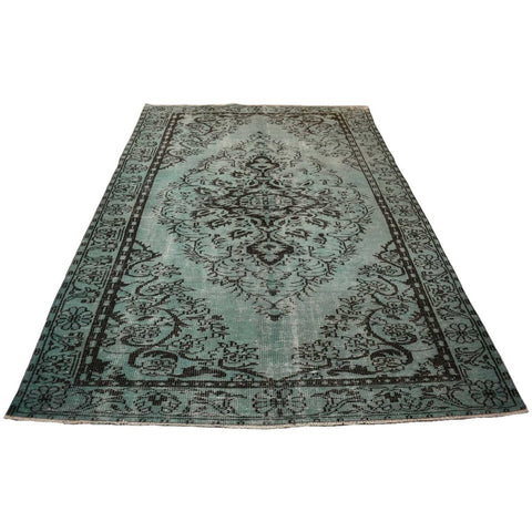 Turquoise vintage vloerkleed - 277x181 cm - HANDGEMAAKT