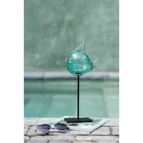 J-Line Vis Op Voet Glas Groen Large