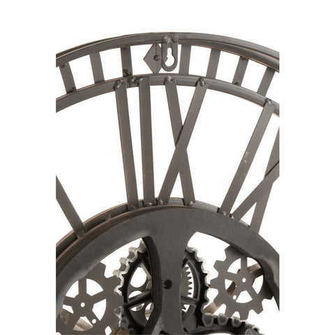J-Line Radars Romeinse Cijfers klok - metaal - goud - Ø 7 cm