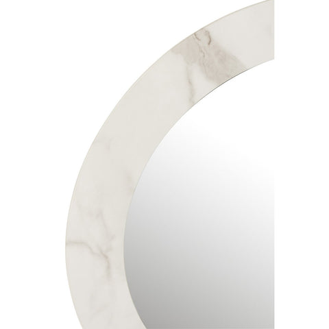 J-line spiegel Marmer - glas - wit - groot