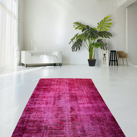 Roze vintage vloerkleed - 312x205 cm - HANDGEMAAKT