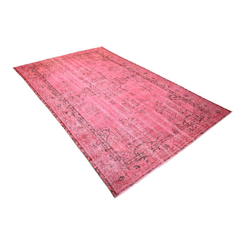 Roze vintage vloerkleed - 312x188 cm - HANDGEMAAKT