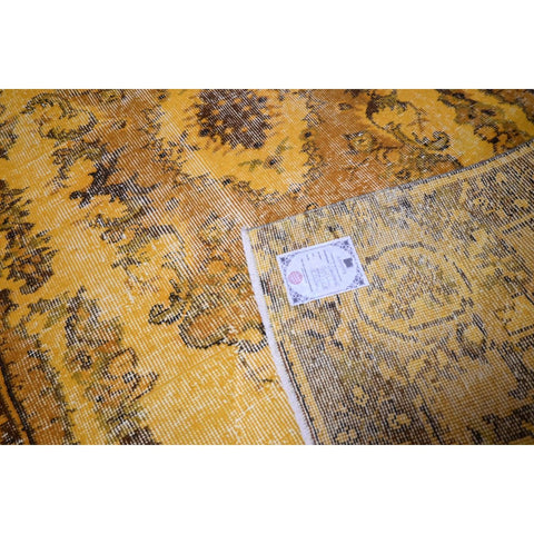 Geel vintage vloerkleed - 222x118 cm - HANDGEMAAKT