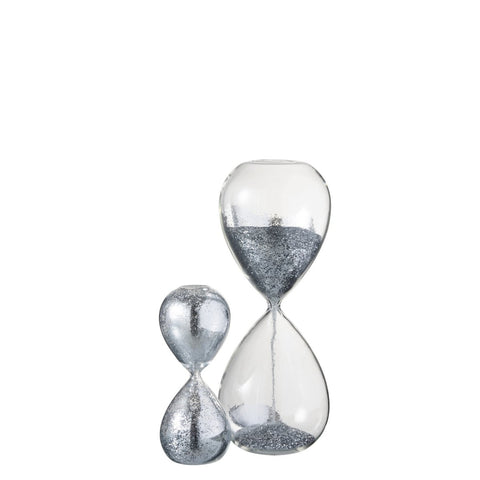 J-Line Zandloper Parels Glas Zilv Extra Large
