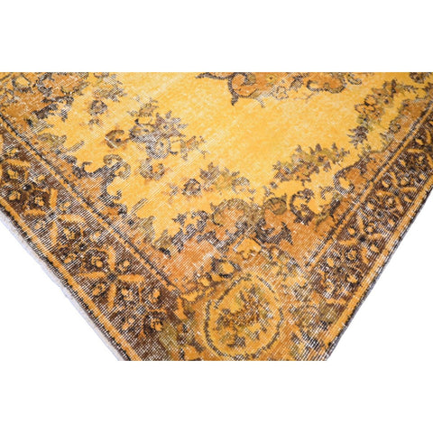 Geel vintage vloerkleed - 222x118 cm - HANDGEMAAKT