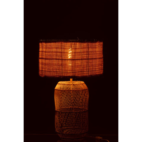 J-Line Lamp Mush Linnen/Bamboe Naturel