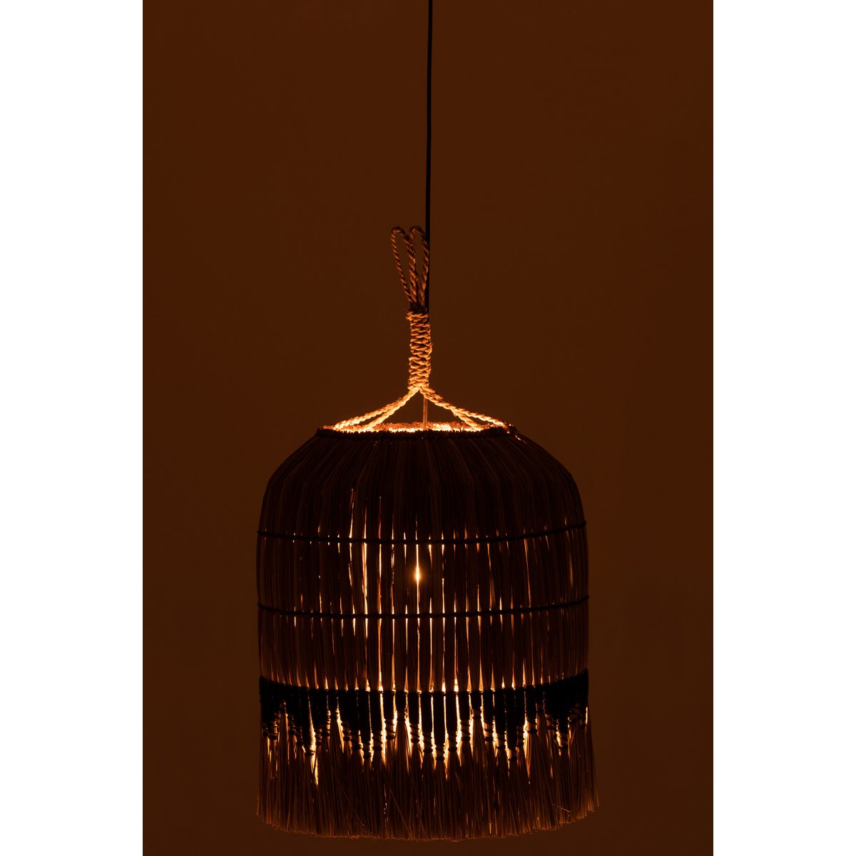 J-Line hanglamp Motief - gras - naturel/zwart