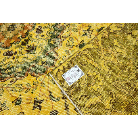 Geel vintage vloerkleed - 298x182 cm - HANDGEMAAKT