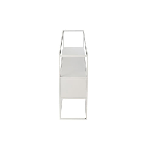 J-Line Console Vierkant Metaal/Glas Wit