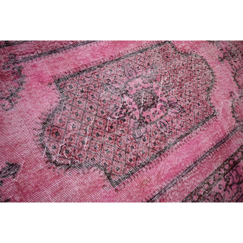 Roze vintage vloerkleed - 213x114 cm - HANDGEMAAKT