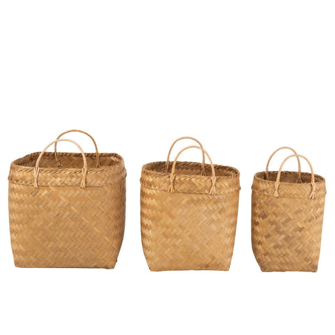 J-Line manden Vierkant - rotan - naturel