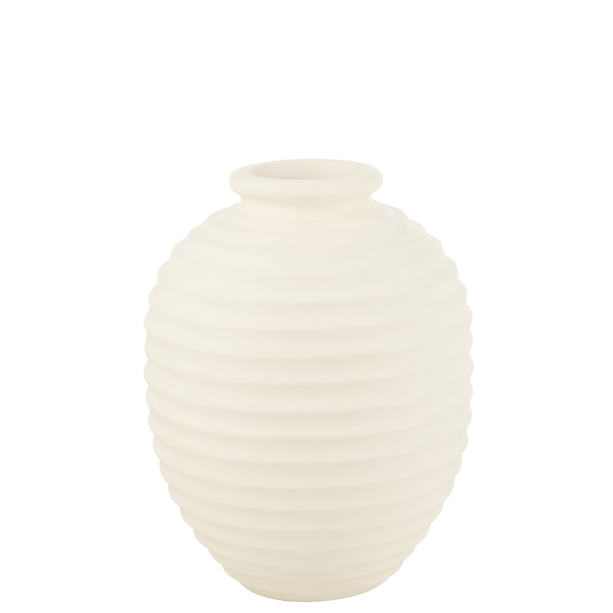 J-Line bloempot Ovaal Terracotta - keramiek - wit - large