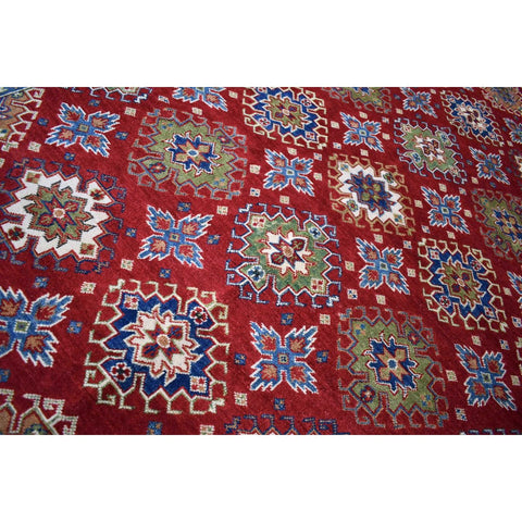 Rood kazak vloerkleed - 300x196 cm - HANDGEMAAKT