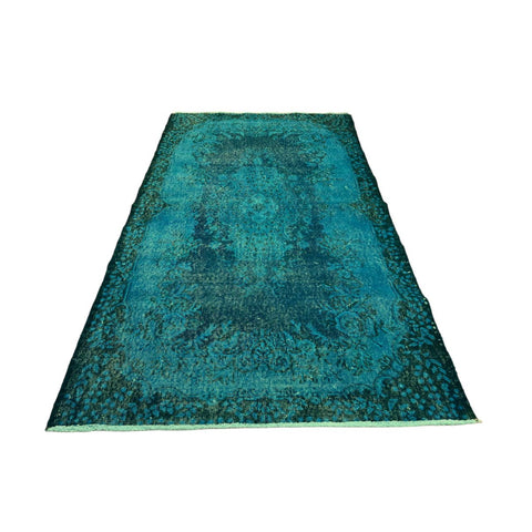 Turquoise vintage vloerkleed - 198x116 cm - HANDGEMAAKT
