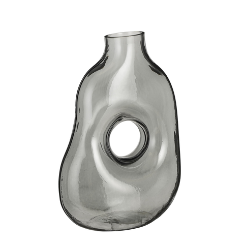 Jay Vaas - L19 x B11 x H25 cm - Glas - Lichtgrijs