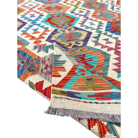 XL Kleurrijke kelim - 347x258 cm - HANDGEMAAKT