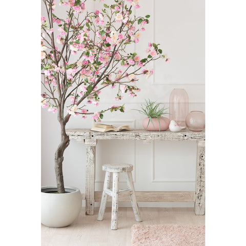 J-Line Kruk Ibiza Rond Hout White Wash