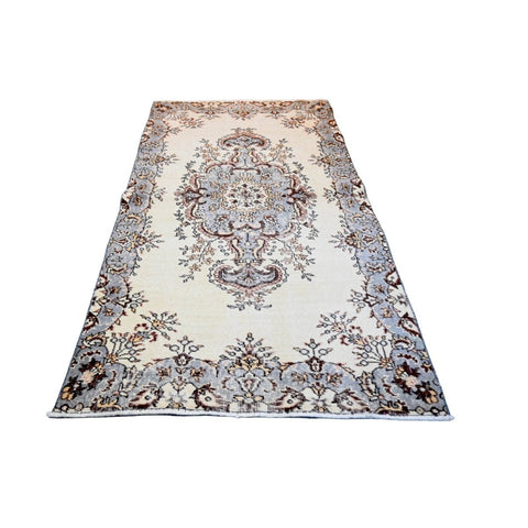 Beige vintage vloerkleed - 203x108 cm - HANDGEMAAKT