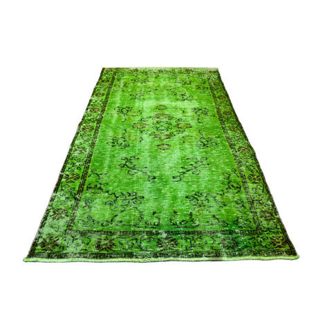 Groen vintage vloerkleed - 205x120 cm - HANDGEMAAKT