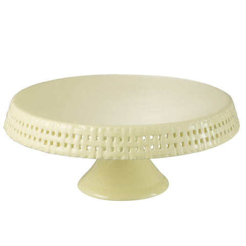 J-Line Cake bord - taartplateau - keramiek - geel - L