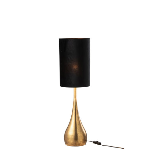 J-Line Lamp Druppel Ijzer/Fluweel Goud/Zwart Small