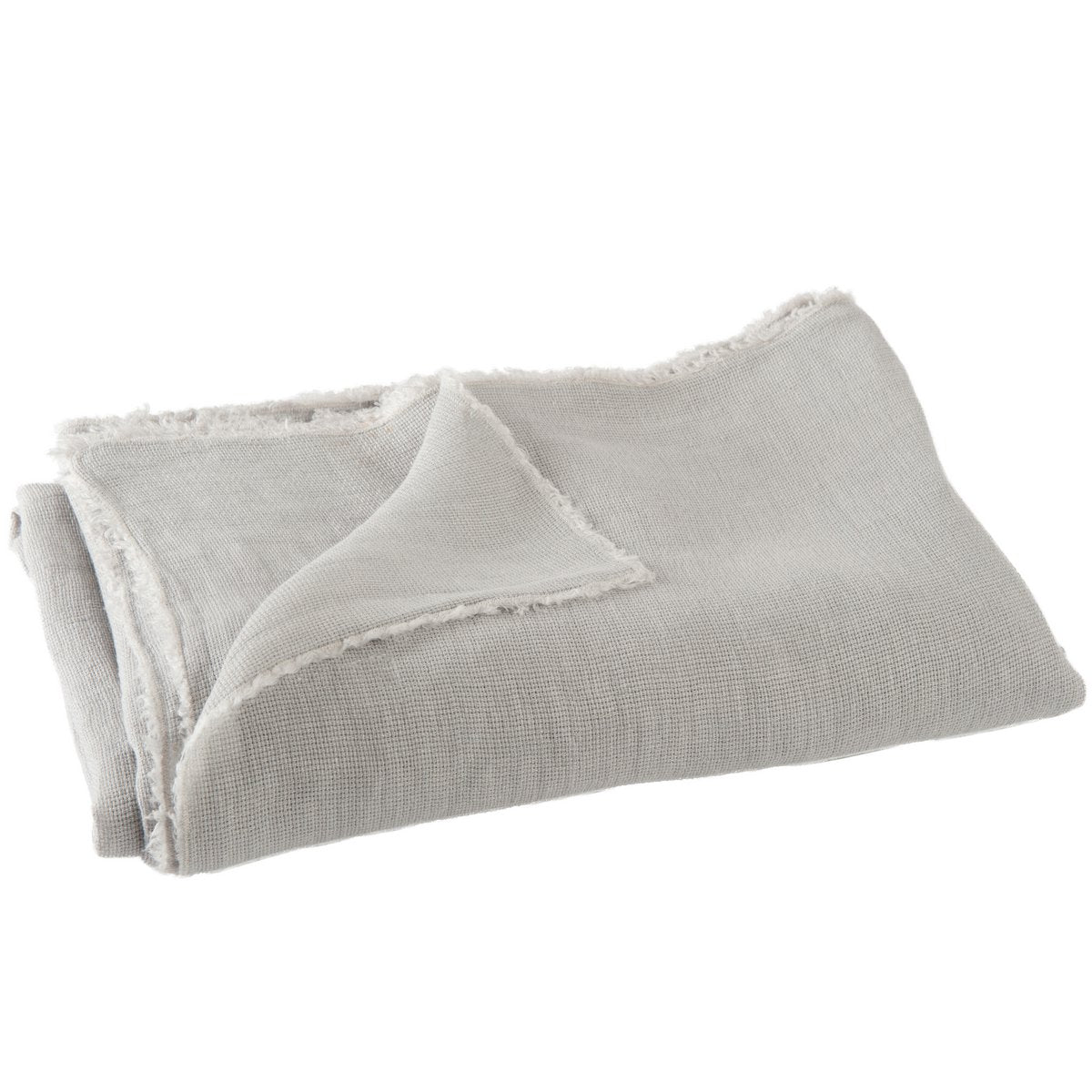J-Line Plaid - polyester - lichtgrijs - 150 x 0.50 cm