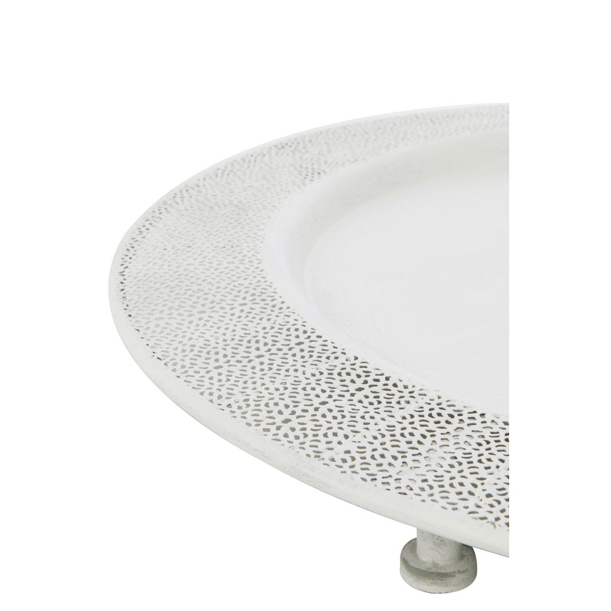 J-Line Antiek plateau - dienblad - metaal - wit