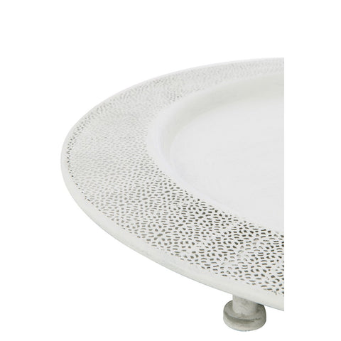 J-Line Antiek plateau - dienblad - metaal - wit