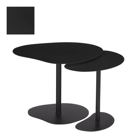 Bijzettafel - Set van 2 - L55 x B41 x H40 cm - Metaal - Zwart