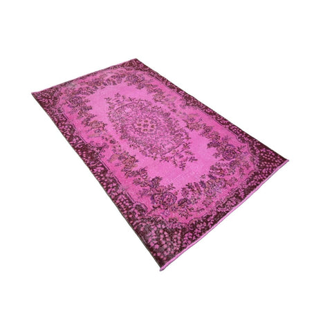 Roze vintage vloerkleed - 186x110 cm - HANDGEMAAKT