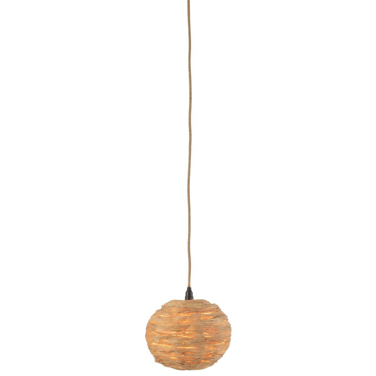 J-Line hanglamp Bol Bananenbladeren  - jute - naturel - small