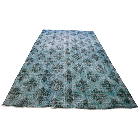 Blauw vintage vloerkleed - 246x135 cm - HANDGEMAAKT