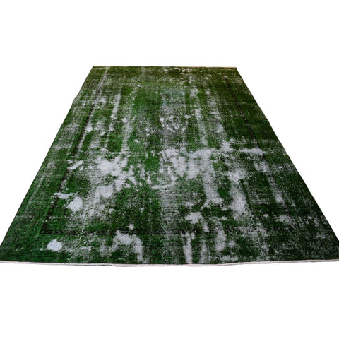 Super vintage groen vloerkleed - 287x197 cm - HANDGEMAAKT
