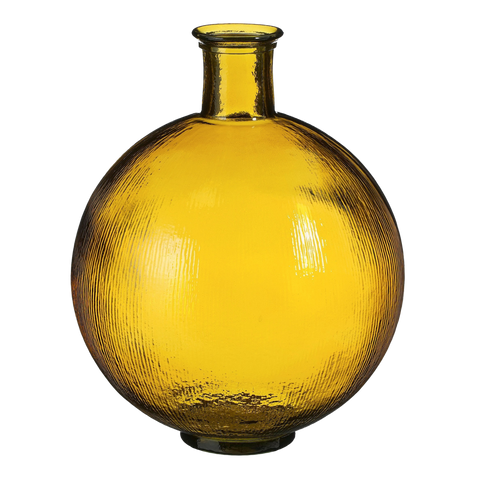 Firenza Fles Vaas - H42 x Ø34 cm - Gerecycled Glas - Oker