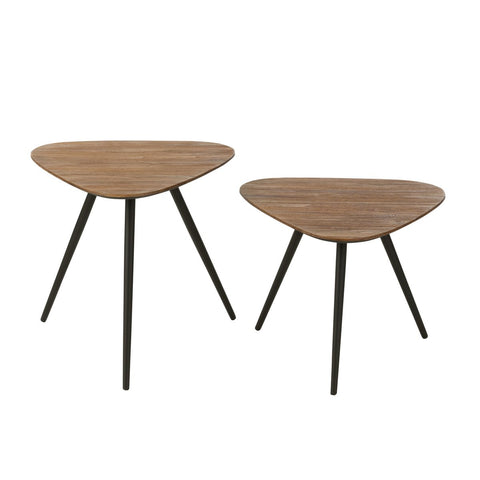 J-Line tafel Driehoek - hout/glas - naturel