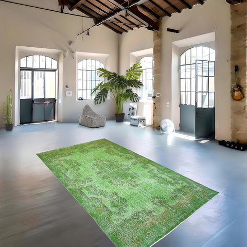 Groen vintage vloerkleed - 292x170 cm - HANDGEMAAKT