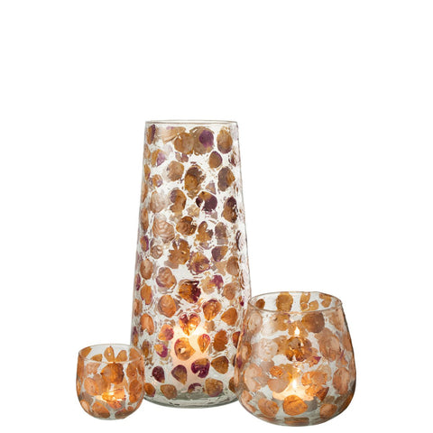 J-Line vaas Gerard - glas - amber - 36.50 cm hoog