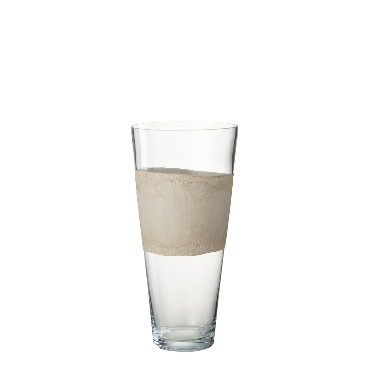 J-Line vaas Delph - glas - transparant/beige - medium