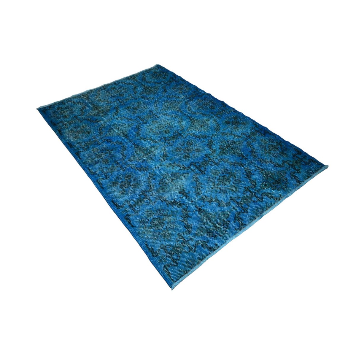 Blauw vintage vloerkleed - 195x132 cm - HANDGEMAAKT