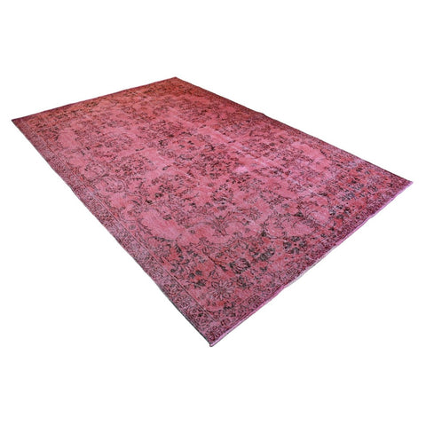 Roze vintage vloerkleed - 292x193 cm - HANDGEMAAKT