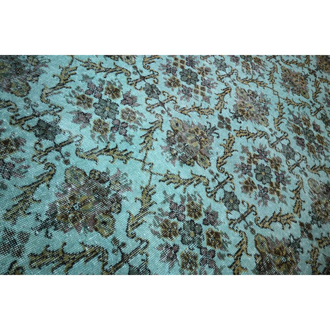 Turquoise vintage vloerkleed - 298x176 cm - HANDGEMAAKT