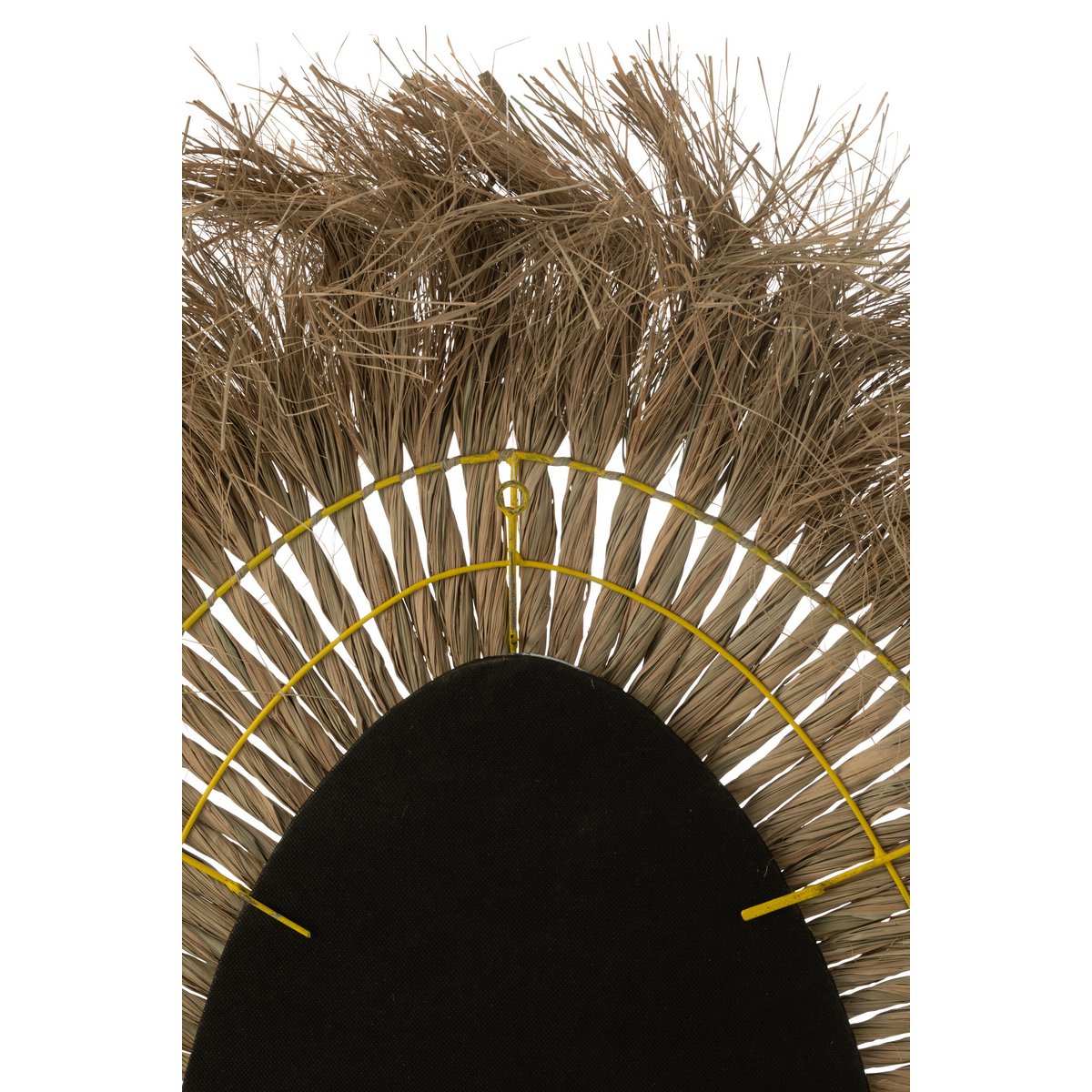 J-Line spiegel Ovaal Gevlochten - gras - naturel - woonaccessoires
