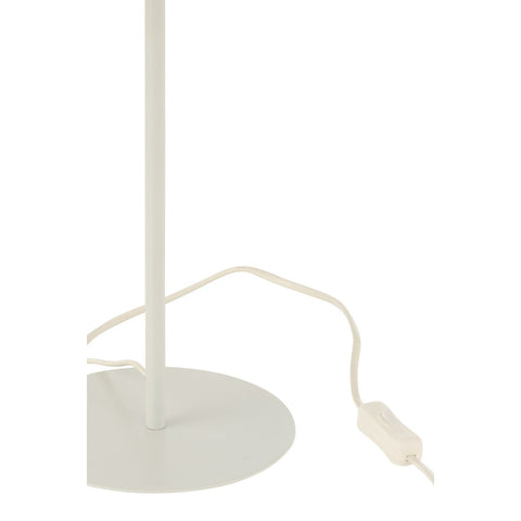 J-Line tafellamp - metaal/rotan - wit/naturel